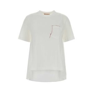 Marni Women White Jersey And Poplin T-Shirt